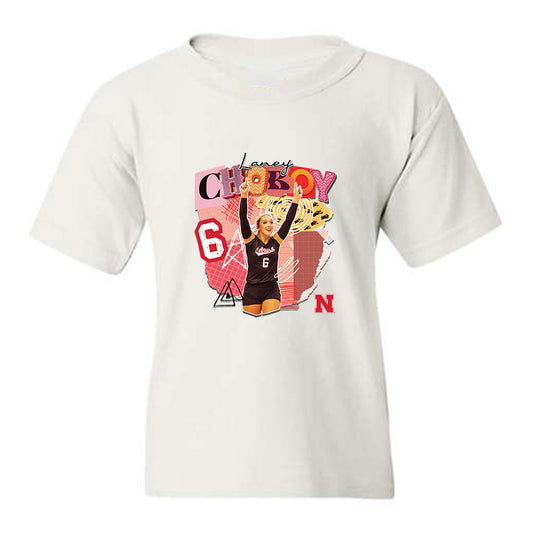 Nebraska - NCAA Women's Volleyball : Laney Choboy - collage Youth T-Shirt-0