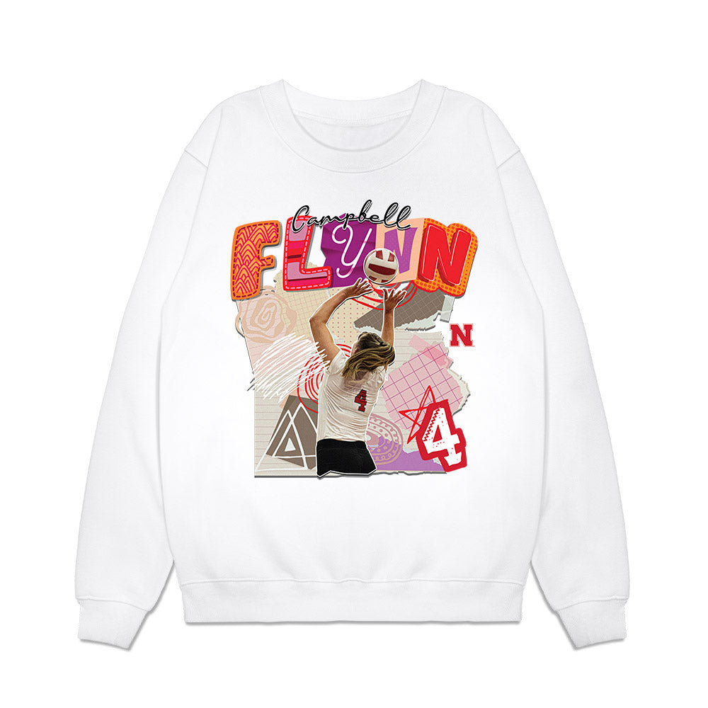 Nebraska - NCAA Women's Volleyball : Campbell Flynn - collage Premium Crewneck Sweatshirt-0