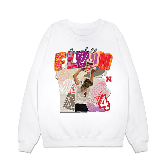 Nebraska - NCAA Women's Volleyball : Campbell Flynn - collage Premium Crewneck Sweatshirt-0