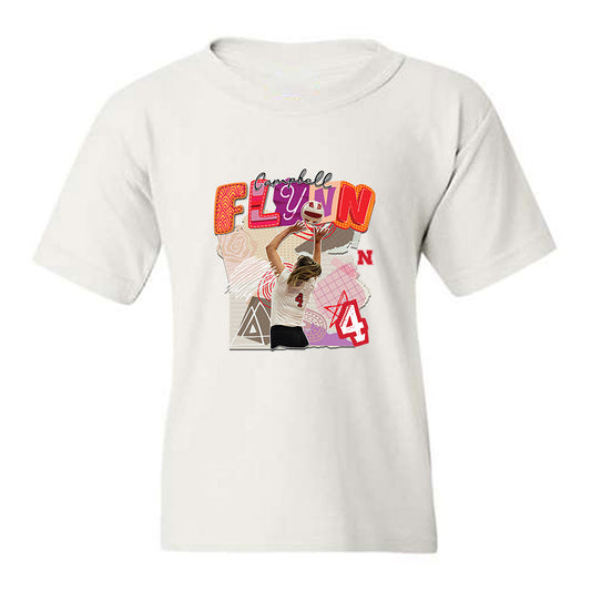 Nebraska - NCAA Women's Volleyball : Campbell Flynn - collage Youth T-Shirt-0