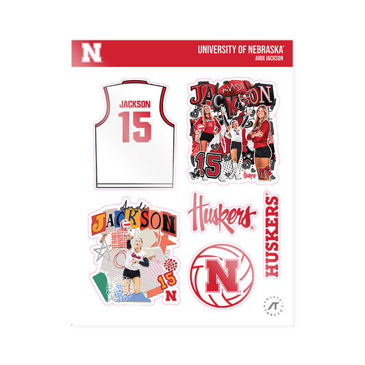 Nebraska - NCAA Women's Volleyball : Andi Jackson - Sticker Sheet-0