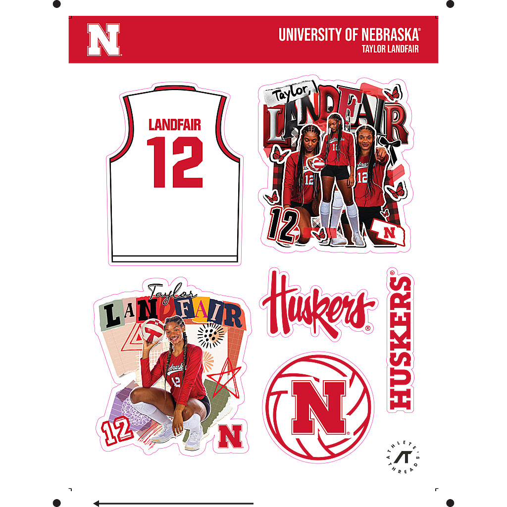 Nebraska - NCAA Women's Volleyball : Taylor Landfair - Sticker Sheet-0