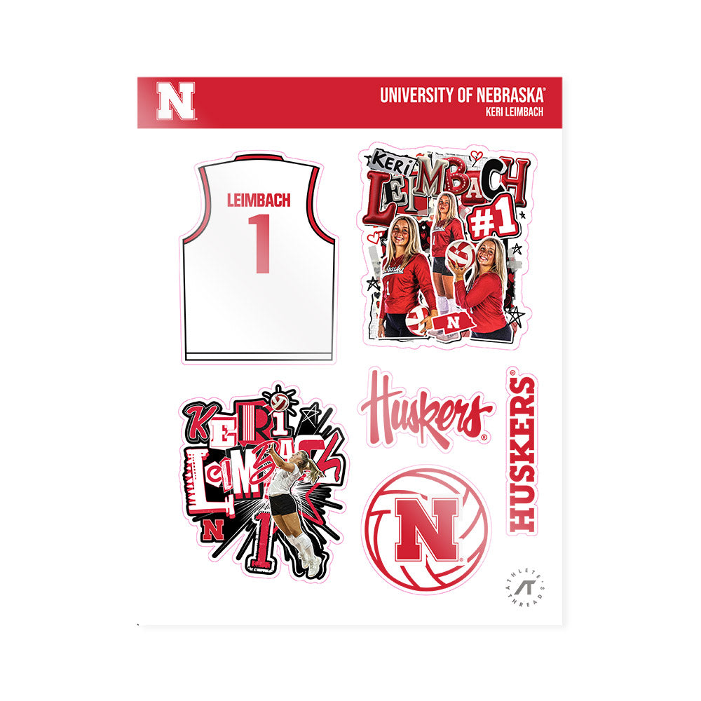 Nebraska - NCAA Women's Volleyball : Keri Leimbach - Sticker Sheet-0