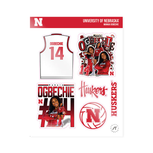 Nebraska - NCAA Women's Volleyball : Manaia Ogbechie - Sticker Sheet-0