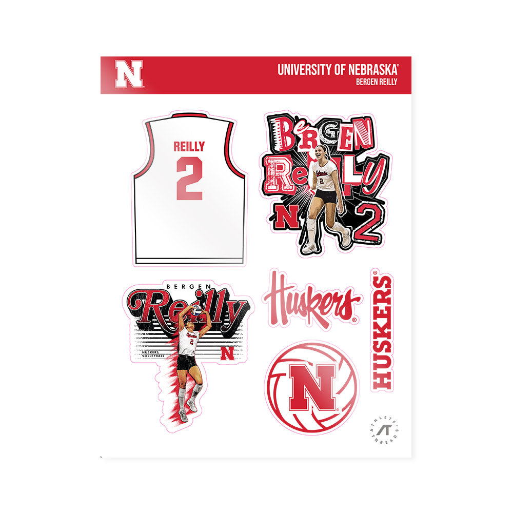 Nebraska - NCAA Women's Volleyball : Bergen Reilly - Sticker Sheet-0