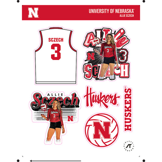 Nebraska - NCAA Women's Volleyball : Allie Sczech - Sticker Sheet-0