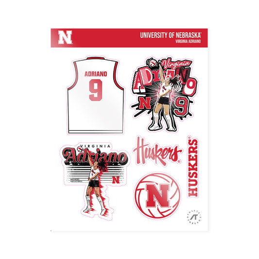 Nebraska - NCAA Women's Volleyball : Virginia Adriano - Sticker Sheet-0
