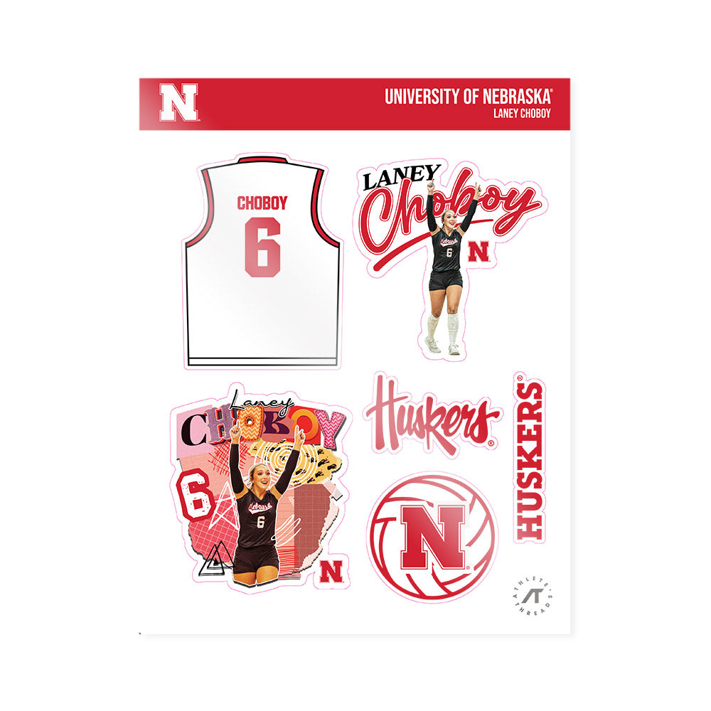 Nebraska - NCAA Women's Volleyball : Laney Choboy - Sticker Sheet-0