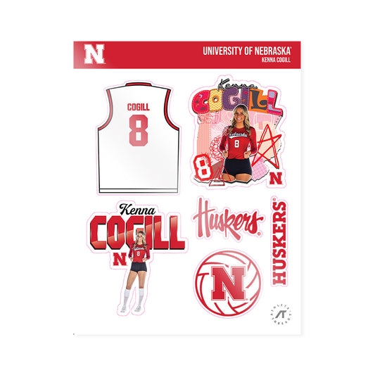 Nebraska - NCAA Women's Volleyball : Kenna Cogill - Sticker Sheet-0