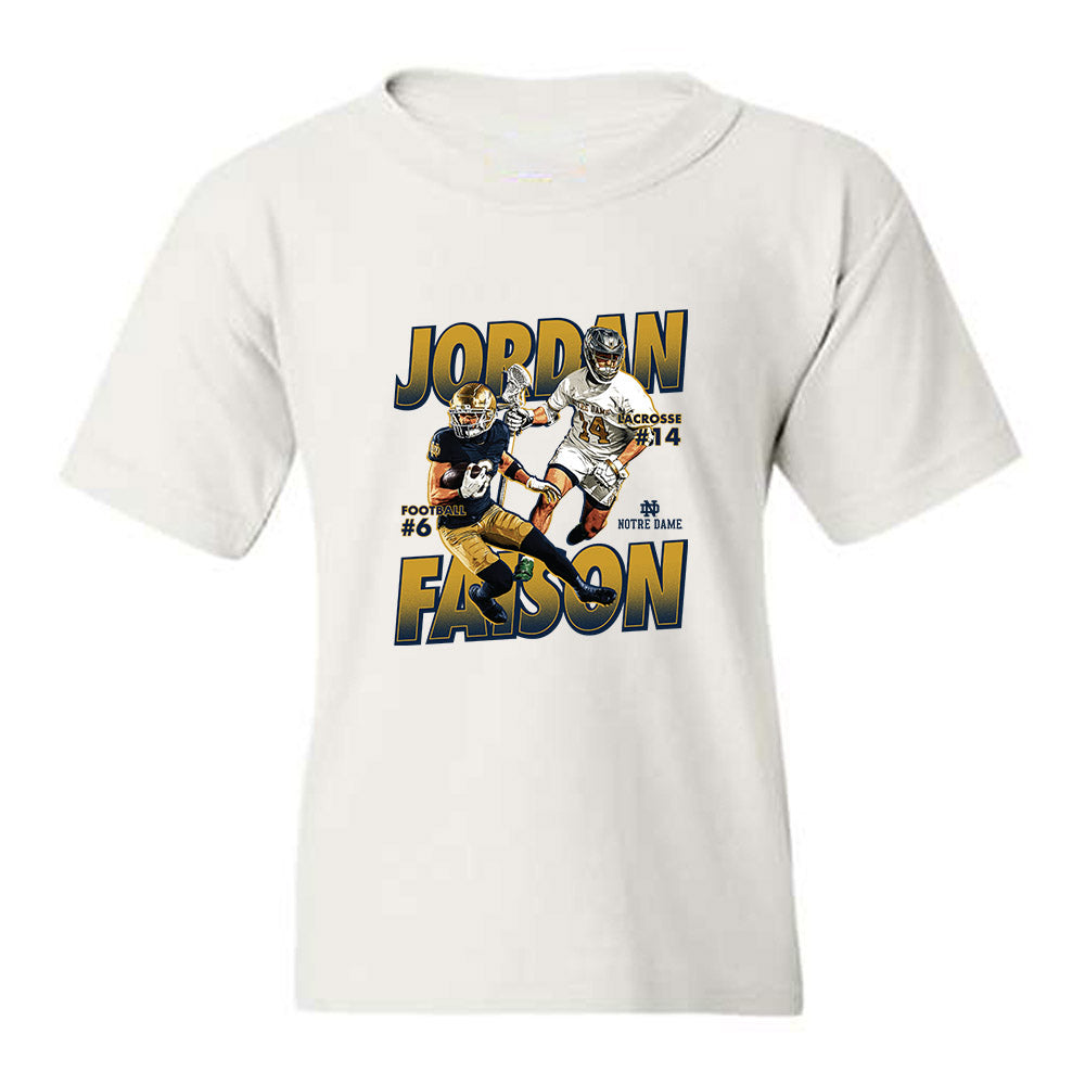 Notre Dame - NCAA Football : Jordan Faison - Collage Youth T-Shirt-0