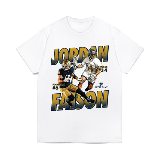 Notre Dame - NCAA Football : Jordan Faison - Collage Comfort Colors T-Shirt-0
