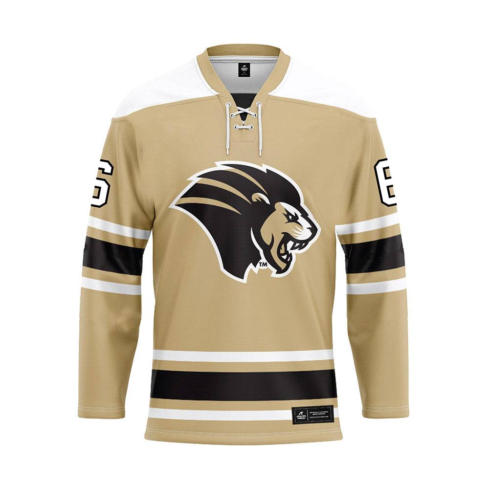 PNW - NCAA Men's Ice Hockey : Brennan Schidlowsky - Gold Hockey Jersey-0