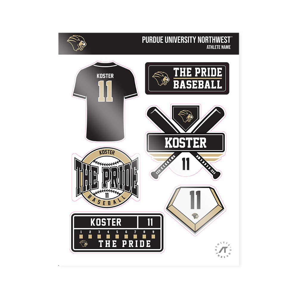 PNU - NCAA Baseball : Nate Koster - Sticker Sheet-0