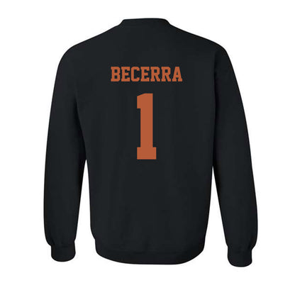 Texas - NCAA Baseball : Temo Becerra - Classic Shersey Crewneck Sweatshirt-1