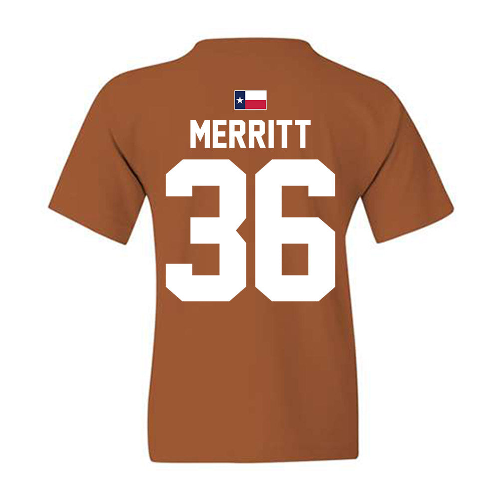 Texas - NCAA Football : Quinn Merritt - Hook 'Em Youth T-Shirt-1