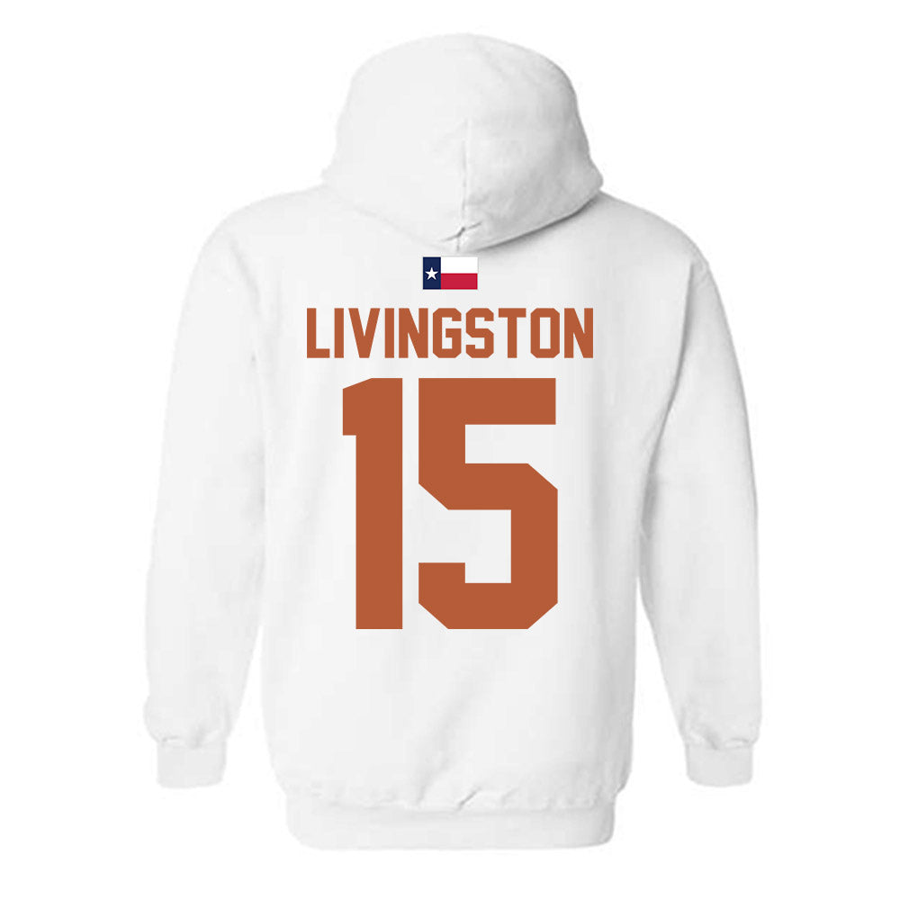Texas - NCAA Baseball : Josh Livingston - Hook 'Em Hooded Sweatshirt-1