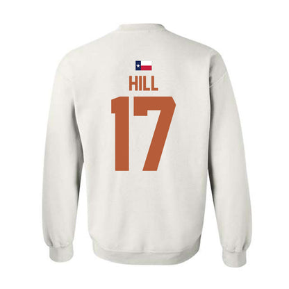 Texas - NCAA Baseball : Will Hill - Hook 'Em Crewneck Sweatshirt-1