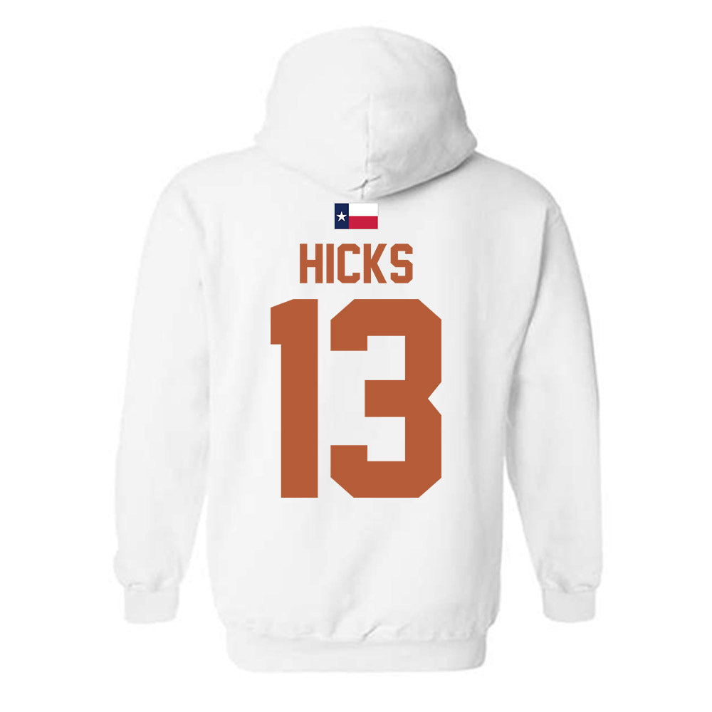 Texas - NCAA Football : Zelus Hicks - Hook 'Em Hooded Sweatshirt-1