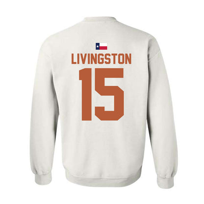 Texas - NCAA Baseball : Josh Livingston - Hook 'Em Crewneck Sweatshirt-1