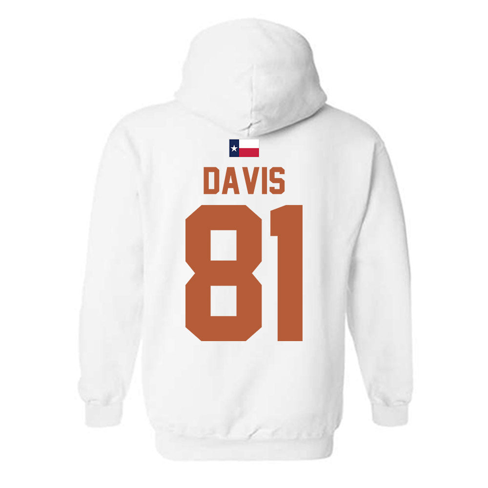 Texas - NCAA Football : Juan Davis - Hook 'Em Hooded Sweatshirt-1