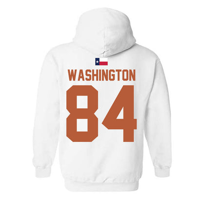 Texas - NCAA Football : Jordan Washington - Hook 'Em Hooded Sweatshirt-1