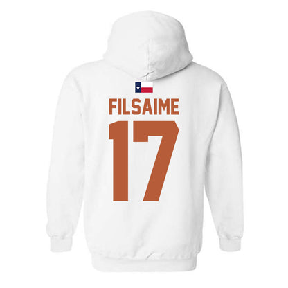 Texas - NCAA Football : Xavier Filsaime - Hook 'Em Hooded Sweatshirt-1
