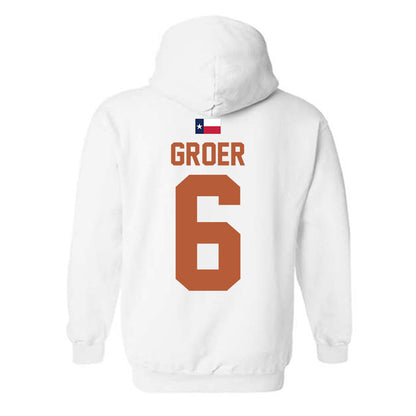 Texas - NCAA Women's Soccer : Pearce Groer - Hook 'Em Hooded Sweatshirt-1
