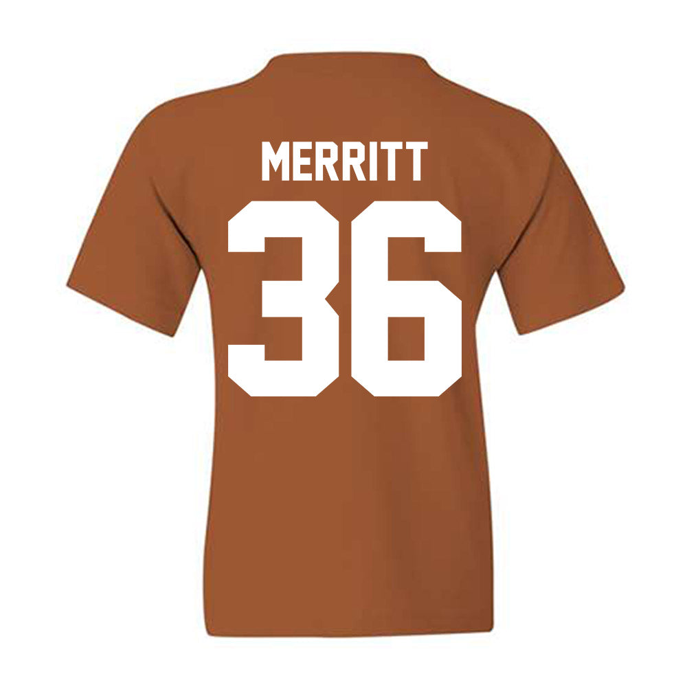 Texas - NCAA Football : Quinn Merritt - Horns Up! Youth T-Shirt-1