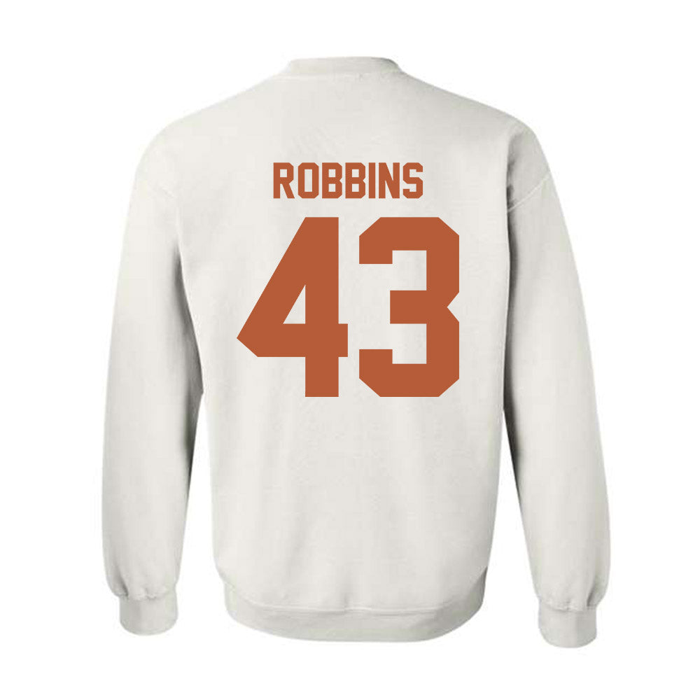 Texas - NCAA Baseball : Aiden Robbins - Horns Up! Crewneck Sweatshirt-1