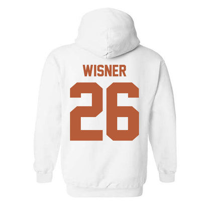 Texas - NCAA Football : Quintrevion Wisner - Horns Up! Hooded Sweatshirt-1