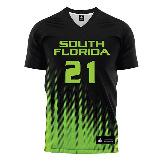 USF - NCAA Women's Soccer : Macy Felton - Black Halftone Soccer Jersey-0