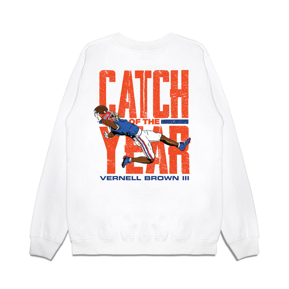 Florida - NCAA Football : Vernell Brown III - Caricature Catch of the Year Premium Crewneck Sweatshirt-1