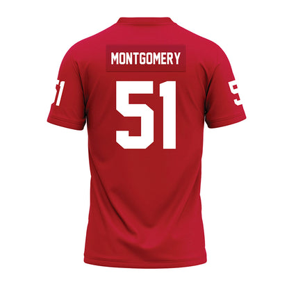 Ohio State - NCAA Football : Luke Montgomery - Red Premium Football Jersey-1