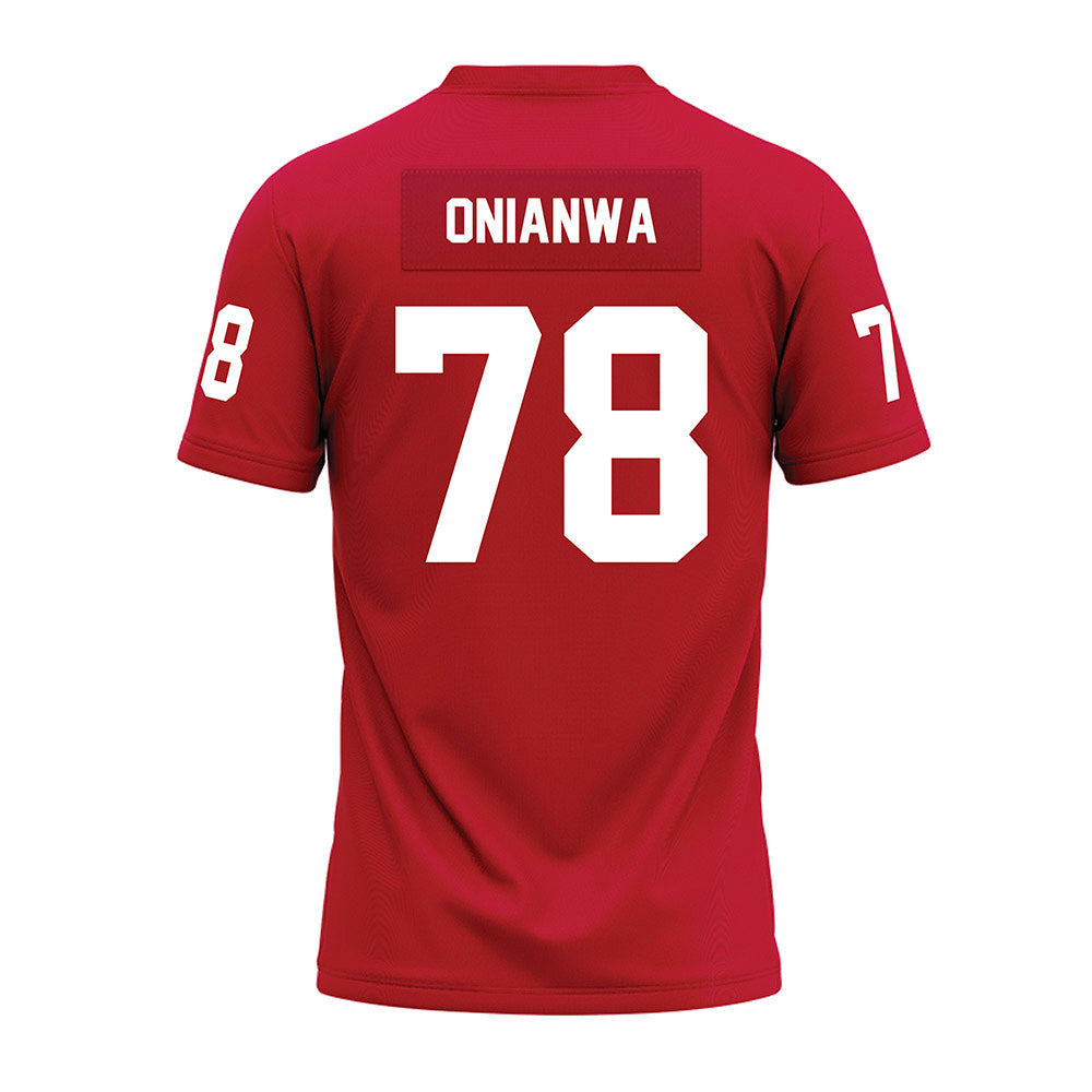 Ohio State - NCAA Football : Ethan Onianwa - Red Premium Football Jersey-1