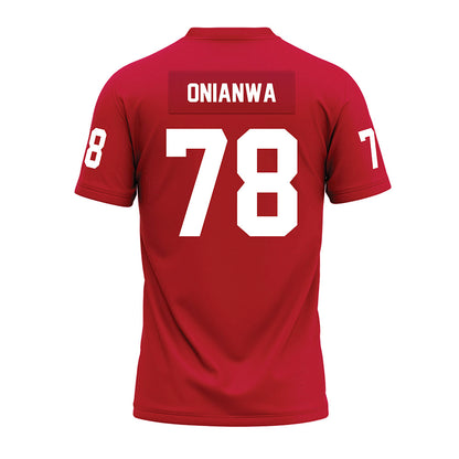 Ohio State - NCAA Football : Ethan Onianwa - Red Premium Football Jersey-1
