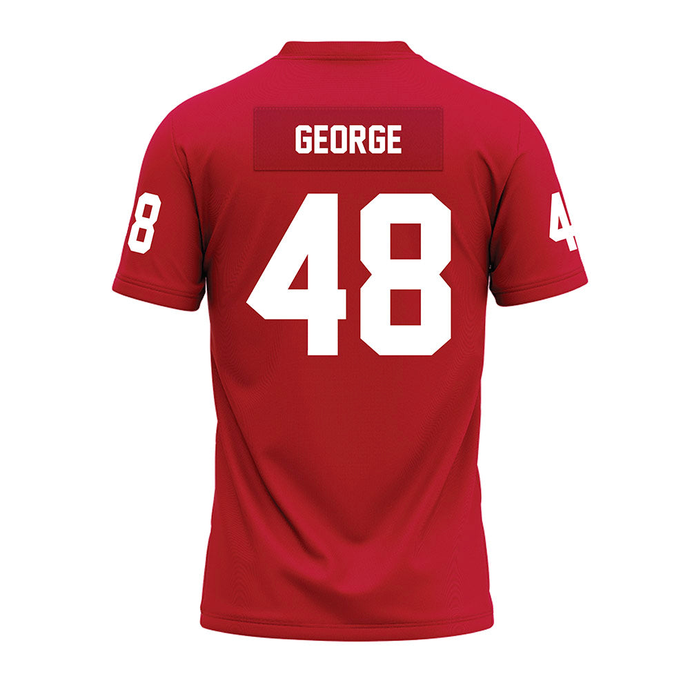 Ohio State - NCAA Football : Logan George - Red Premium Football Jersey-1