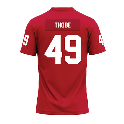 Ohio State - NCAA Football : Gavin Thobe - Red Premium Football Jersey-1