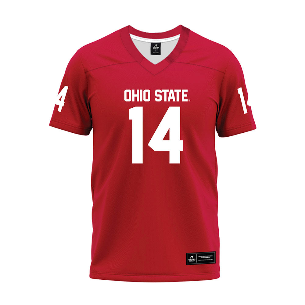 Ohio State - NCAA Football : Trey Robinette - Red Premium Football Jersey-0
