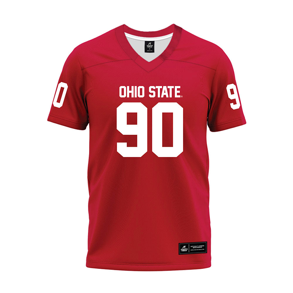 Ohio State - NCAA Football : Eric Mensah - Red Premium Football Jersey-0
