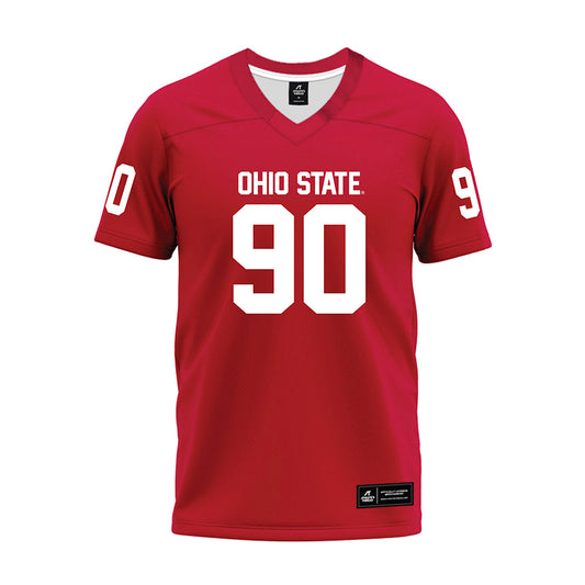 Ohio State - NCAA Football : Eric Mensah - Red Premium Football Jersey-0