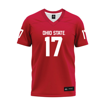 Ohio State - NCAA Football : Carnell Tate - Red Premium Football Jersey-0
