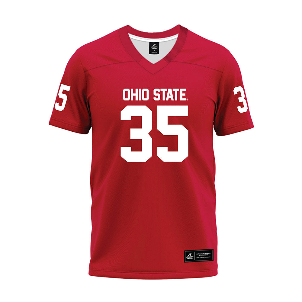 Ohio State - NCAA Football : Jaystin Gwinn - Red Premium Football Jersey-0