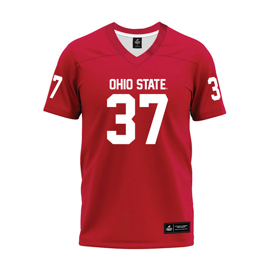 Ohio State - NCAA Football : Zach Hayes - Red Premium Football Jersey-0