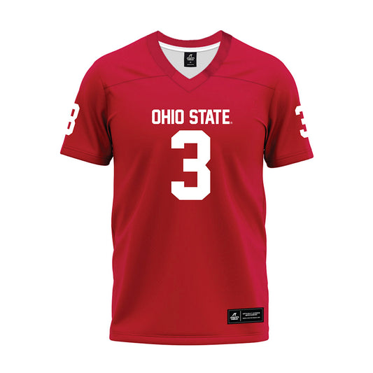 Ohio State - NCAA Football : Lincoln Kienholz - Red Premium Football Jersey-0
