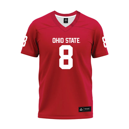 Ohio State - NCAA Football : De'Zie Jones - Red Premium Football Jersey-0