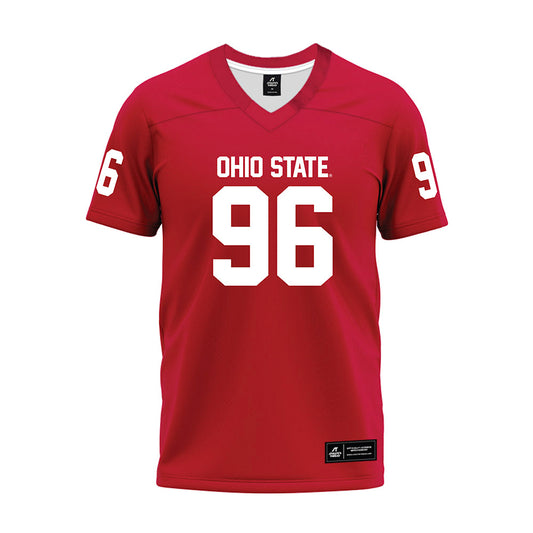 Ohio State - NCAA Football : Jackson Courville - Red Premium Football Jersey-0