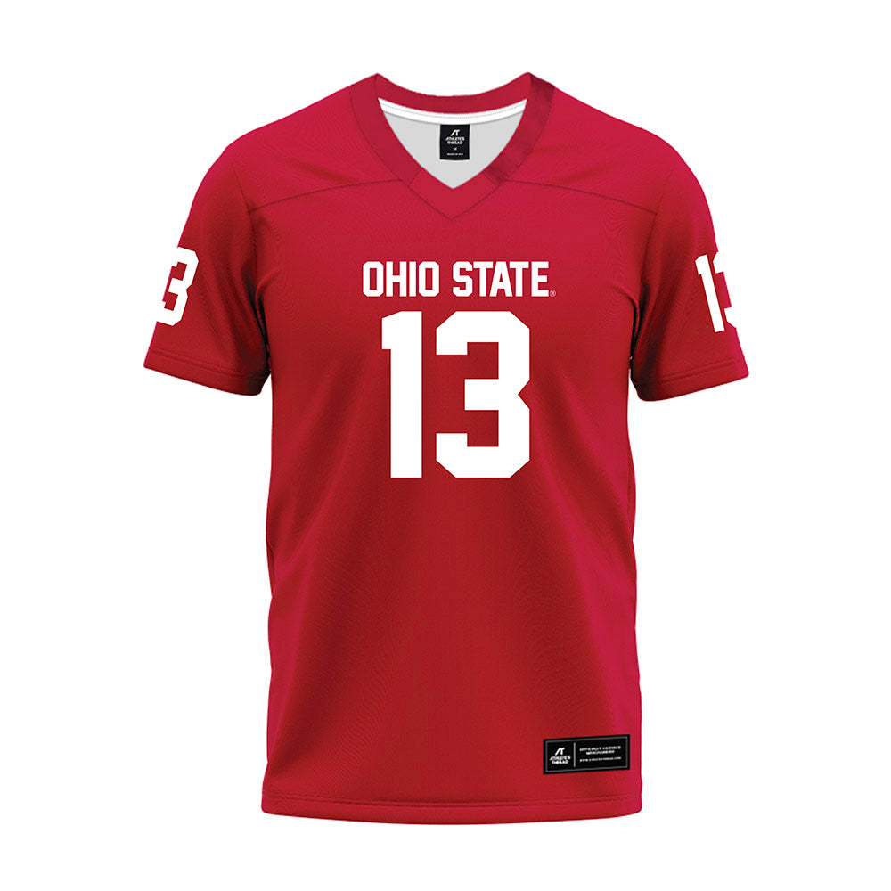 Ohio State - NCAA Football : Miles Lockhart - Red Premium Football Jersey-0