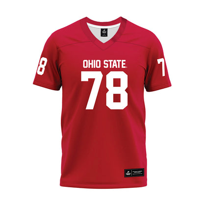 Ohio State - NCAA Football : Ethan Onianwa - Red Premium Football Jersey-0