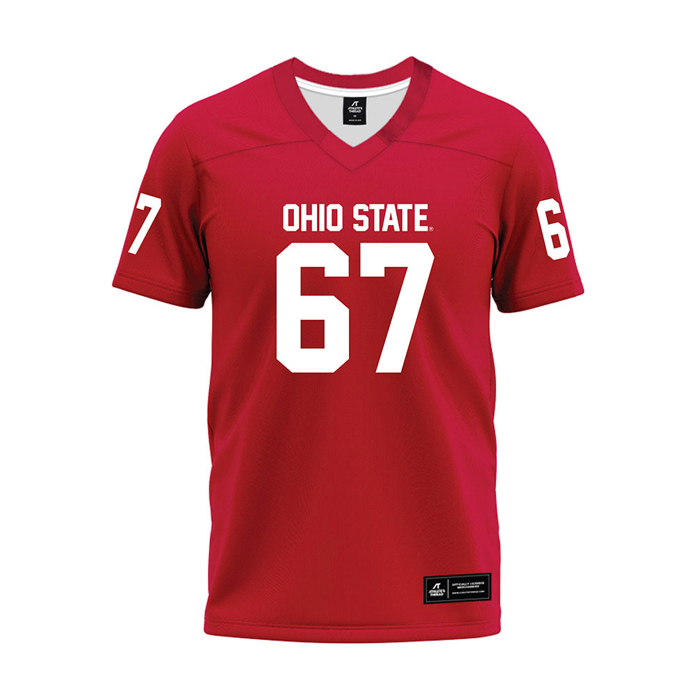 Ohio State - NCAA Football : Austin Siereveld - Red Premium Football Jersey-0
