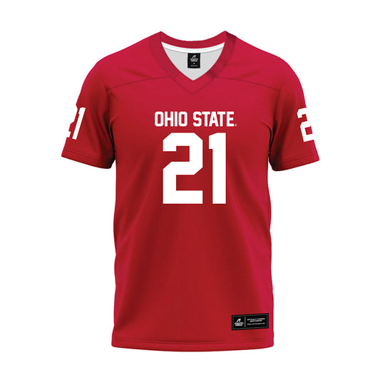Ohio State - NCAA Football : Brenten Jones - Red Premium Football Jersey-0